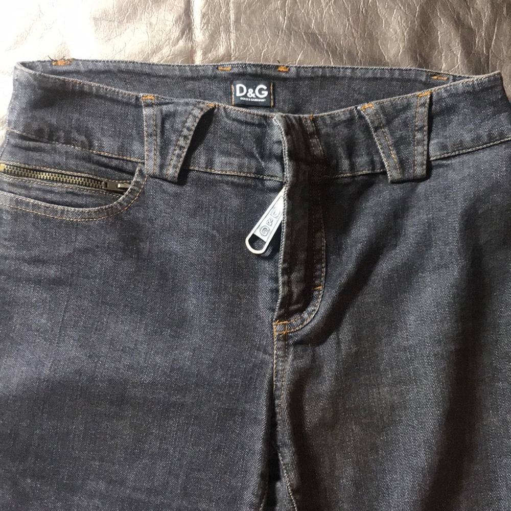 Dolce Gabana size 28 big zipper black denim jeans